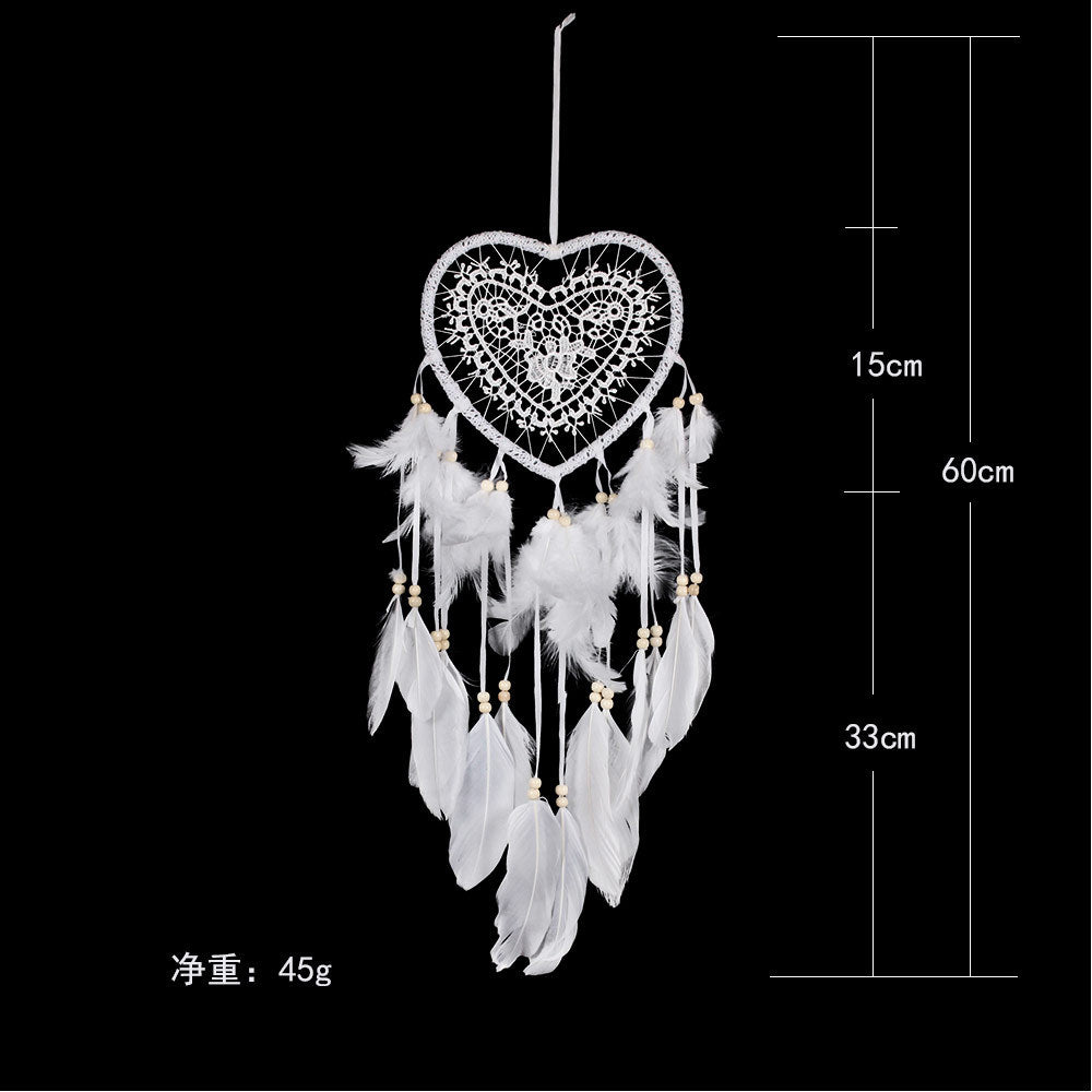 Venta al por mayor Atrapasueños De Plumas De Corazón Hueco De Navidad